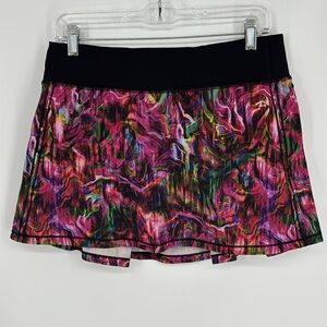 Lululemon Pace Rival Mid-Rise Skirt Women's Size 8 Tall Hyper Flow Pink Multi